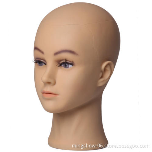 Fashionable Bald Mannequin Head For Wigs Making Hats Display Cosmetology Manikin Head For Makeup Practice Wig Stand